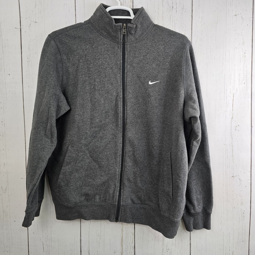 Nike Full Zip Jacket Mens XL Gray Athletic Dept Fleece Mock Neck Swoosh